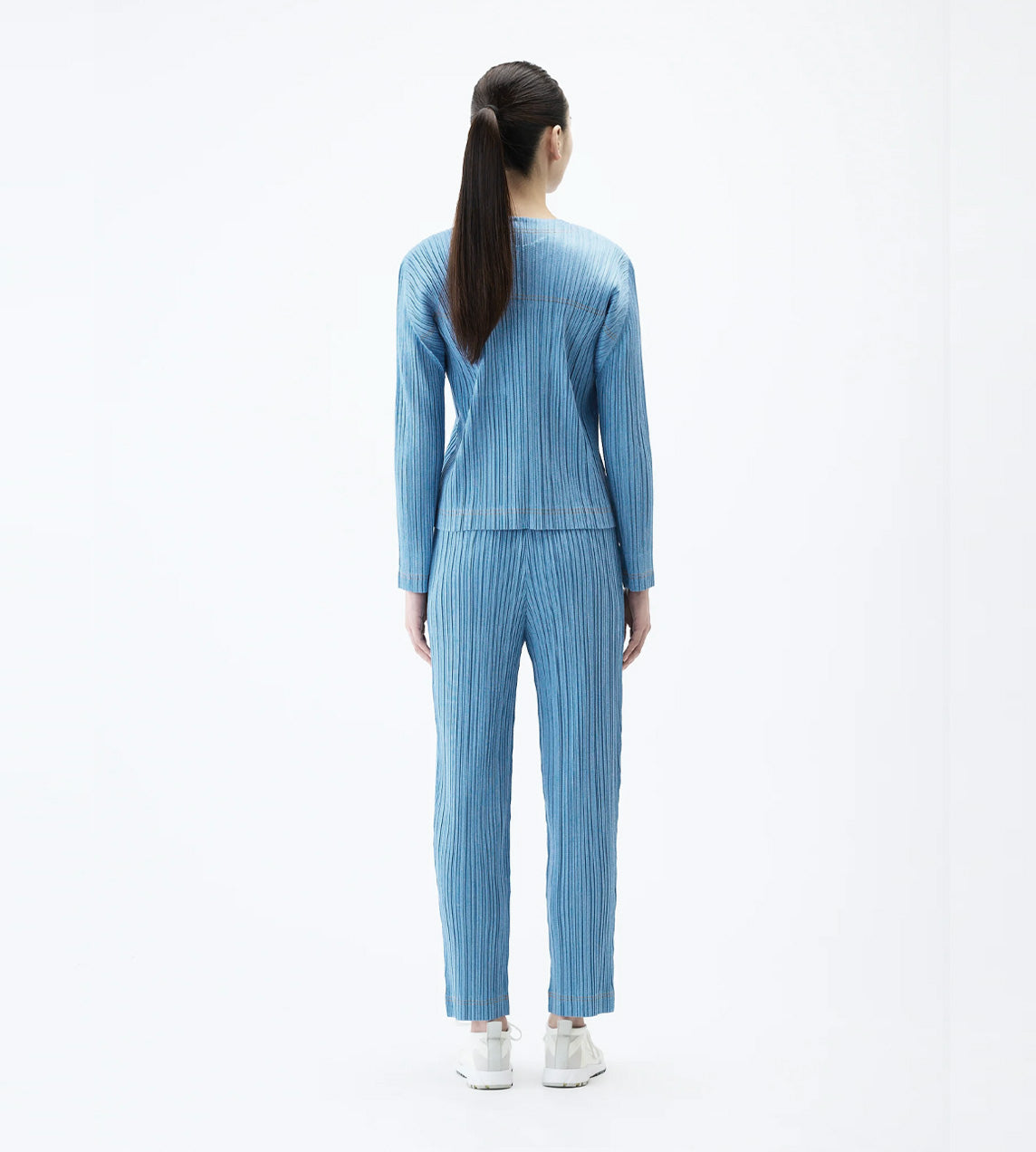 Pleats Please Issey Miyake - Denim-effect Cardigan 