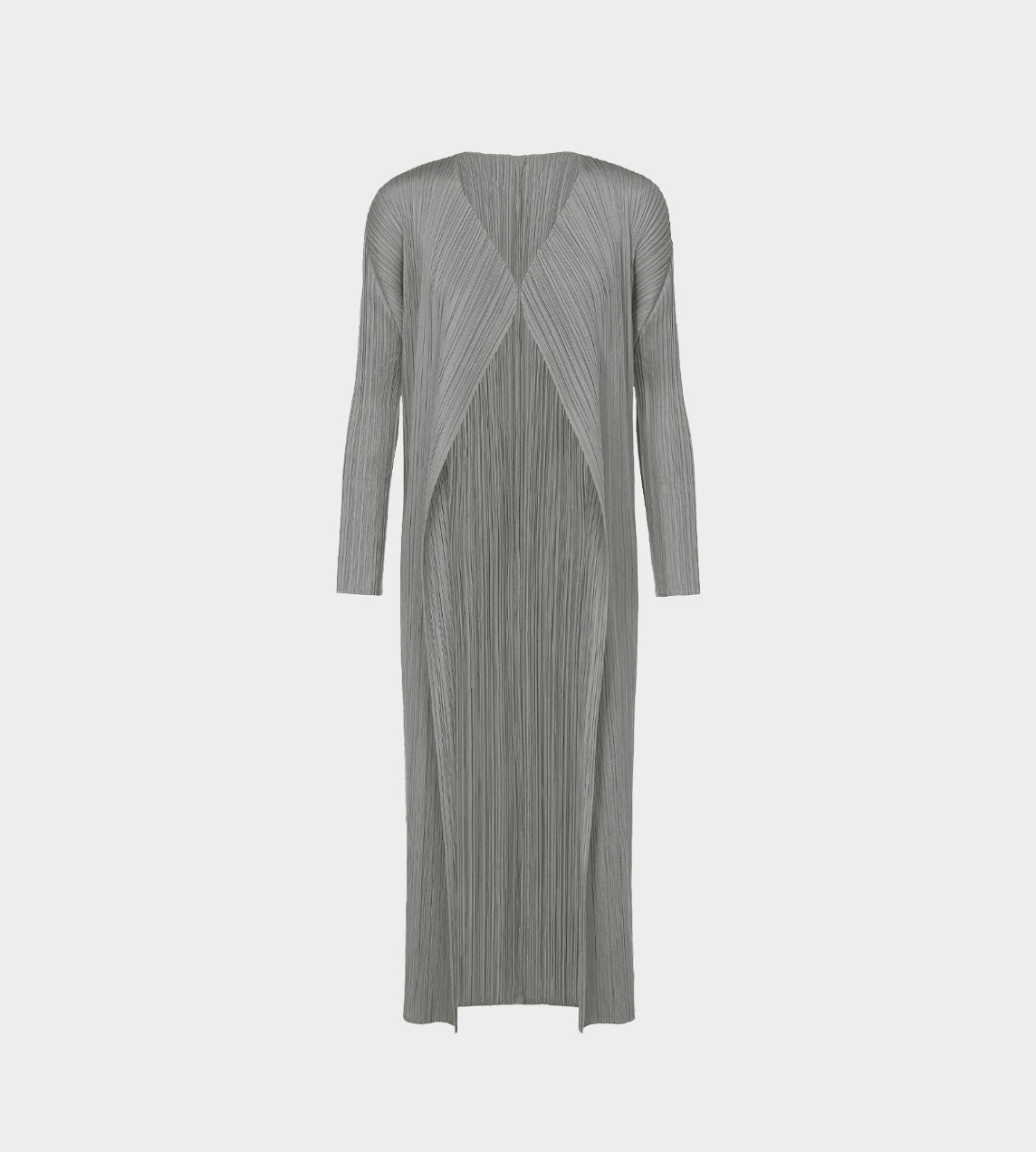 Pleats Please Issey Miyake - Basics Long Pleated Cardigan Grey