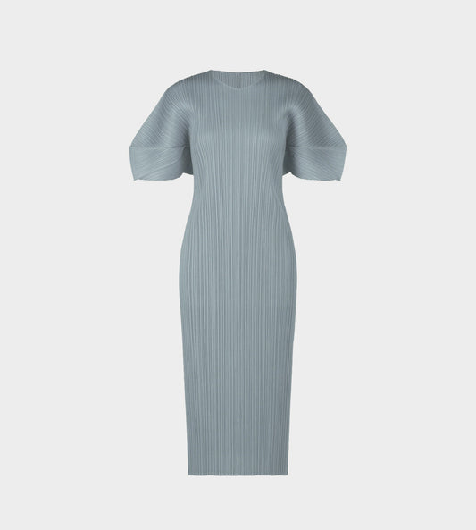 Pleats Please Issey Miyake - Fold Detail SS Dress Cool Grey