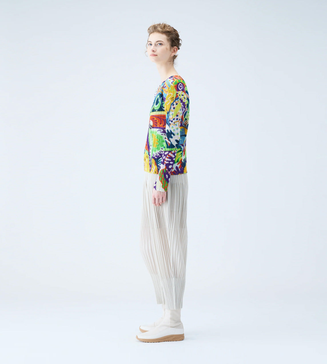 Pleats Please Issey Miyake - Snowrunner Print LS Top Multicolour