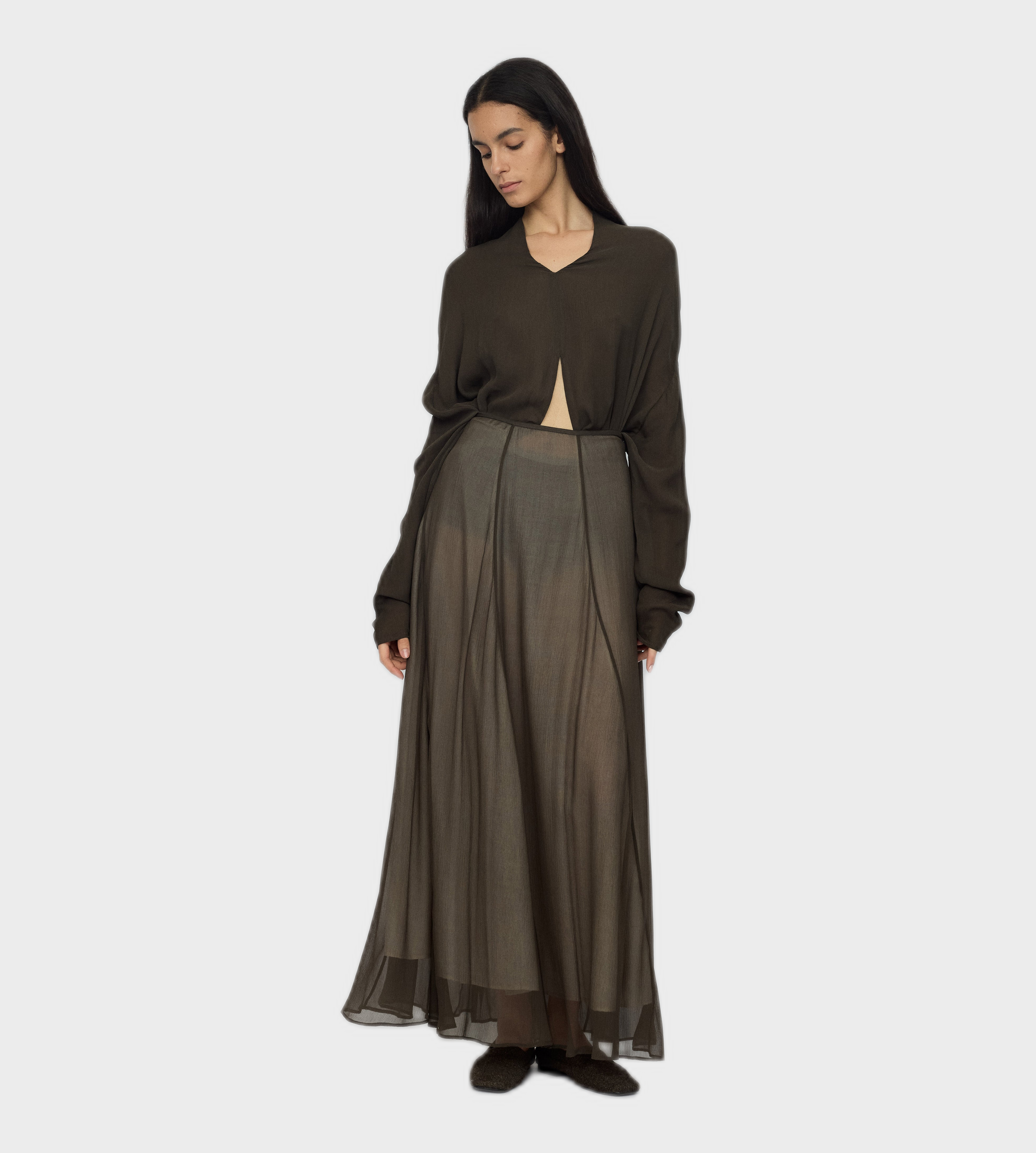 RUOHAN - Assu Bias Cut Skirt Willow
