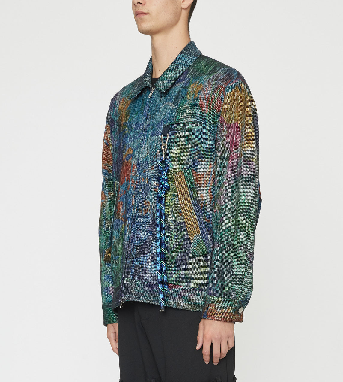 Song For The Mute - Abstract Floral Print Coach Jacket Multi