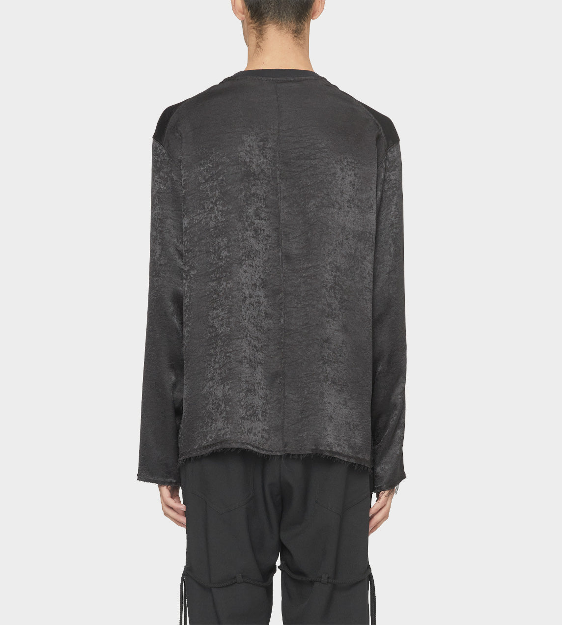 Song For The Mute - Long Sleeve Velvet Effect Top Black