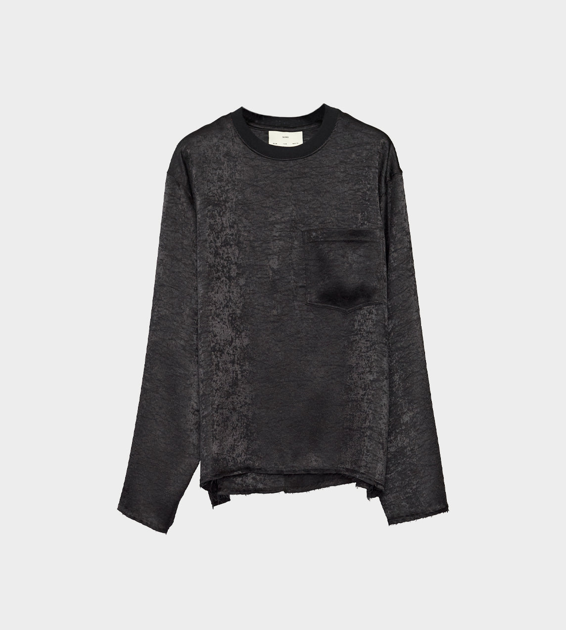 Song For The Mute - Long Sleeve Velvet Effect Top Black