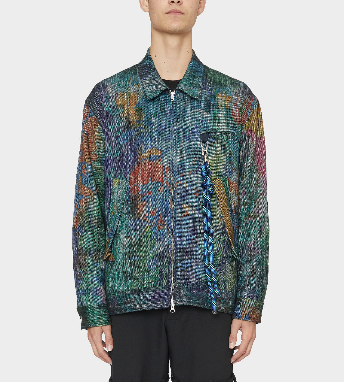 Song For The Mute - Abstract Floral Print Coach Jacket Multi