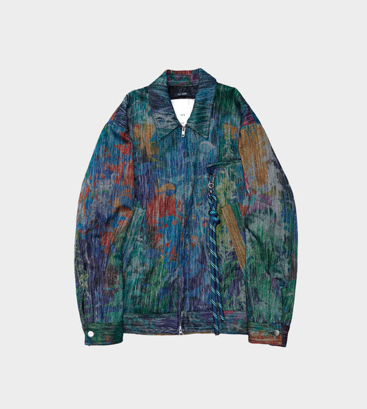 Song For The Mute - Abstract Floral Print Coach Jacket Multi