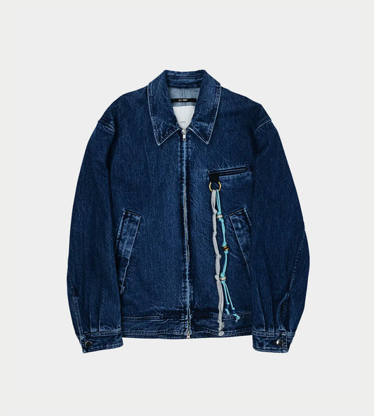 Song For The Mute - Washed Denim Coach Jacket Indigo