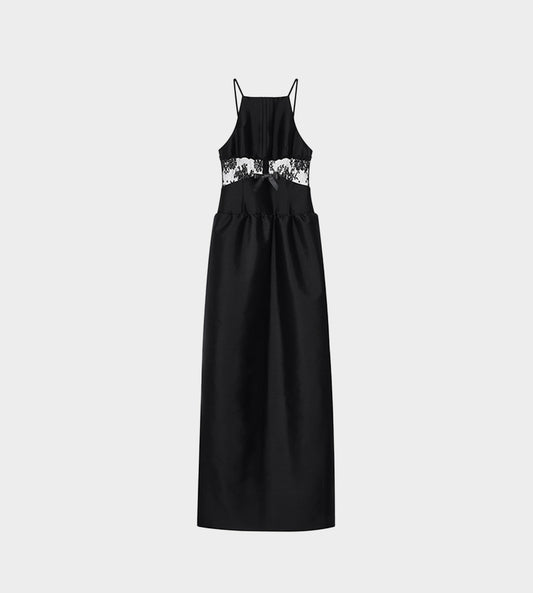 ShuShu/Tong - Lace Inset Gown Black
