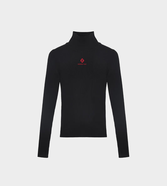 ShuShu/Tong - Logo Front Mock Neck Black