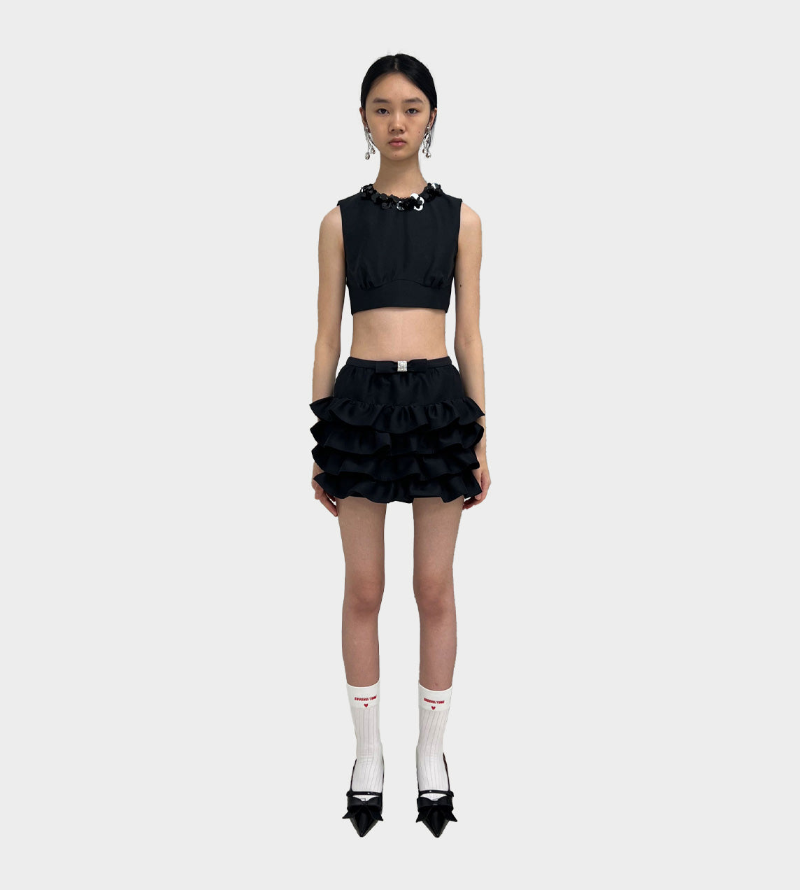 ShuShu/Tong - Multi Layered Ruffle Skirt Black