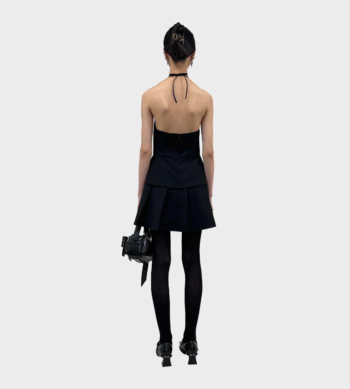 ShuShu/Tong - Crystal Detail Halter Dress Black