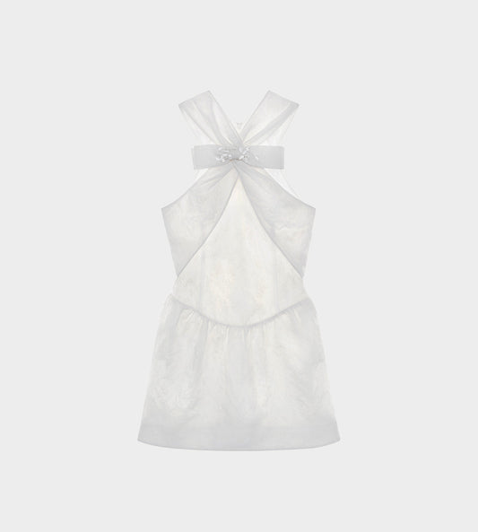 ShuShu/Tong - Crossover Bow Short Dress White