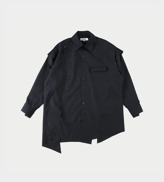 Sulvam - Shoulder Detail Over Shirt Black