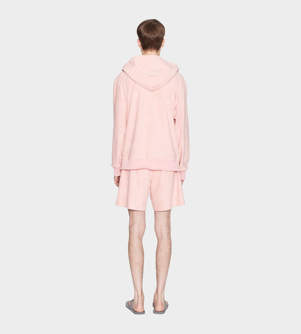 System - Embossed Terry Logo Shorts Pink