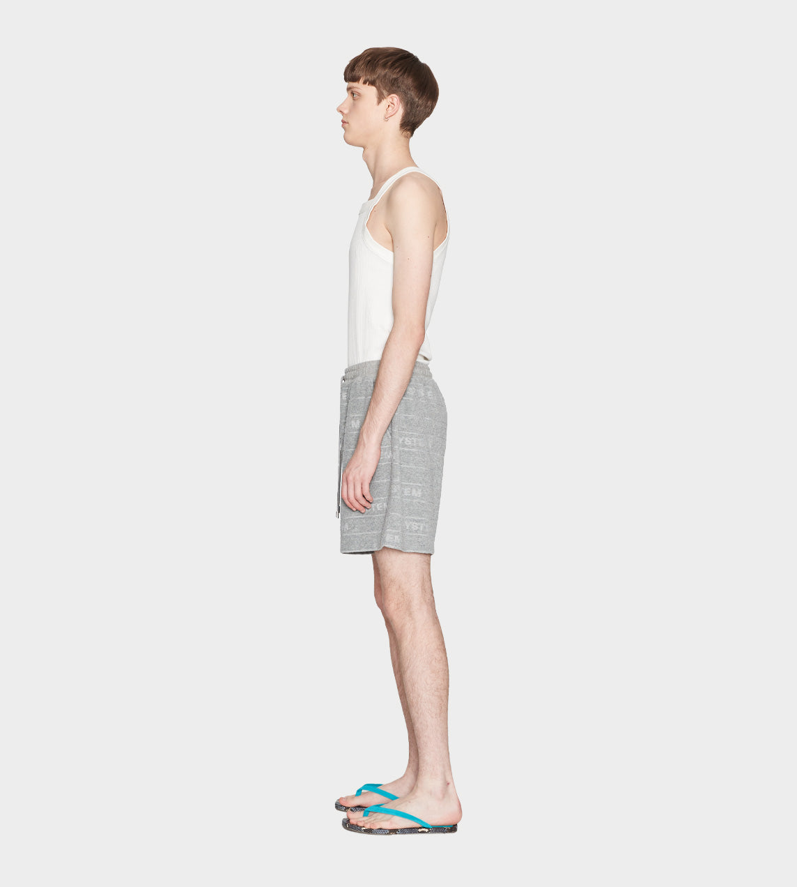 System - Embossed Terry Logo Shorts Grey