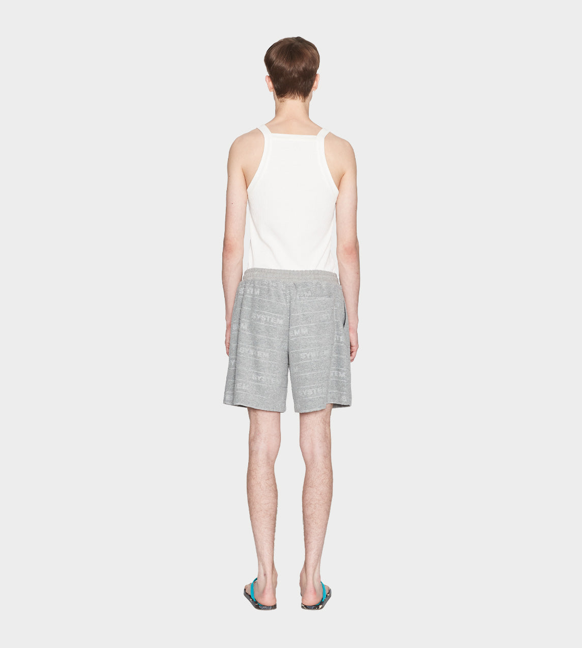 System - Embossed Terry Logo Shorts Grey