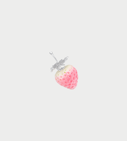 Strawberry Stud Earrings Pink