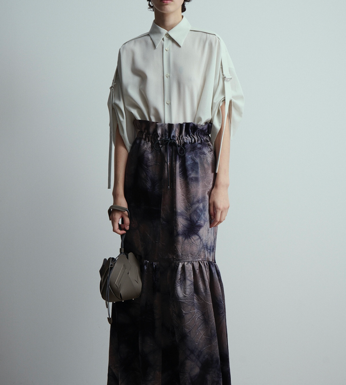UJOH - Gathered Maxi Skirt Charcoal