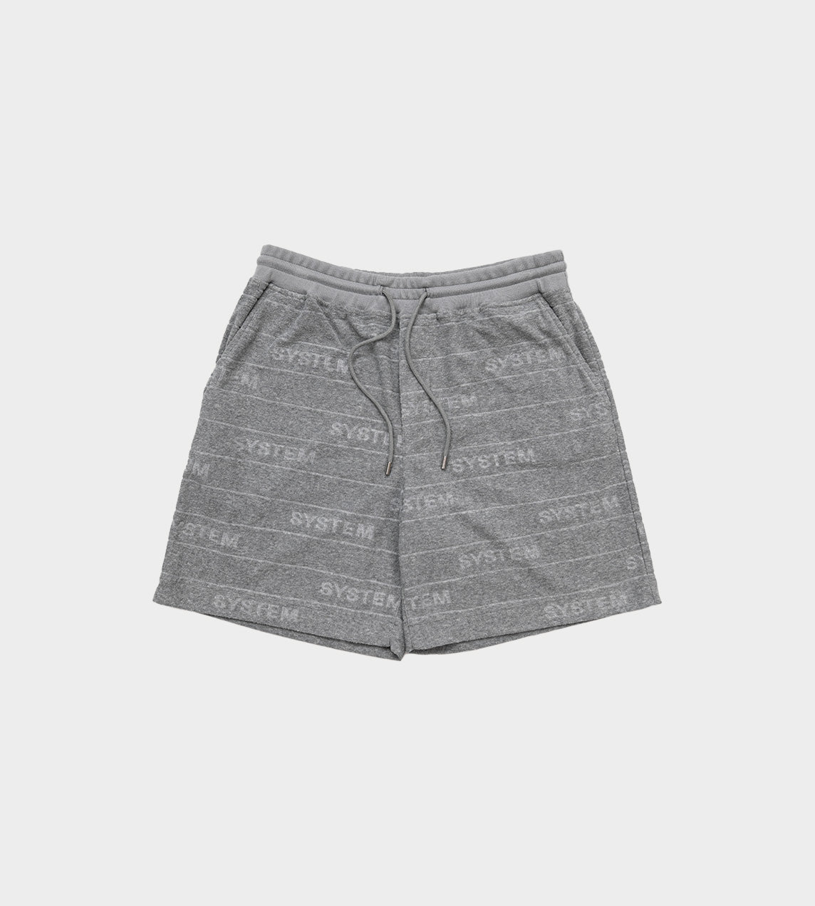 System - Embossed Terry Logo Shorts Grey