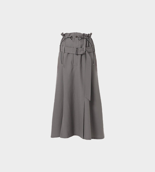Cord & Belt Skirt Grey