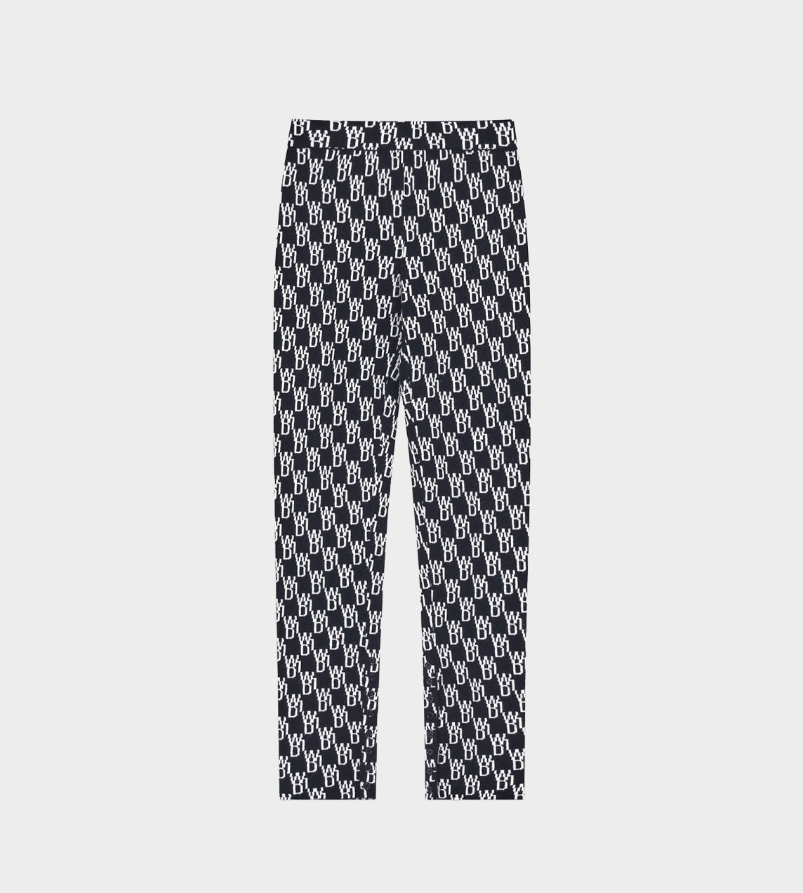 WE11DONE - Fitted Knit Jacquard Trousers Black