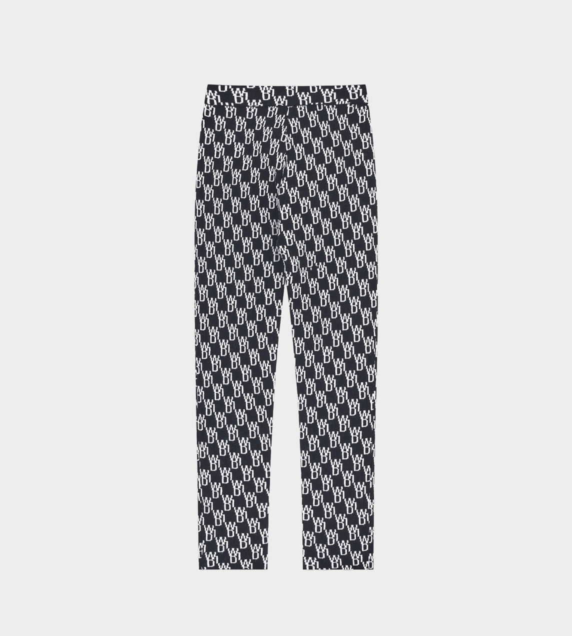 WE11DONE - Fitted Knit Jacquard Trousers Black