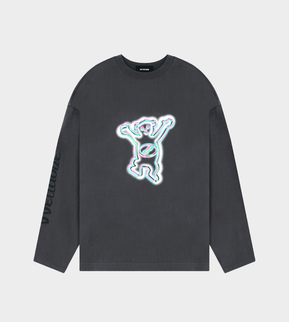 WE11DONE - Colourful Teddy Long Sleeve T Charcoal