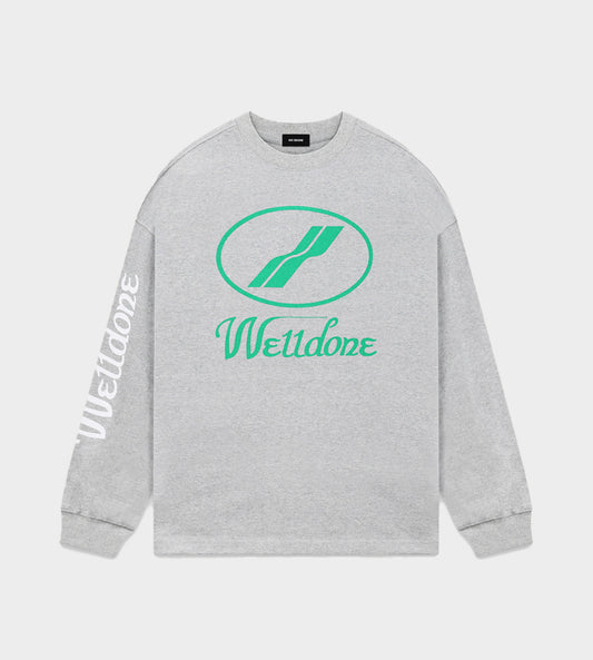 WE11DONE - WD Print Logo Sweatshirt Grey