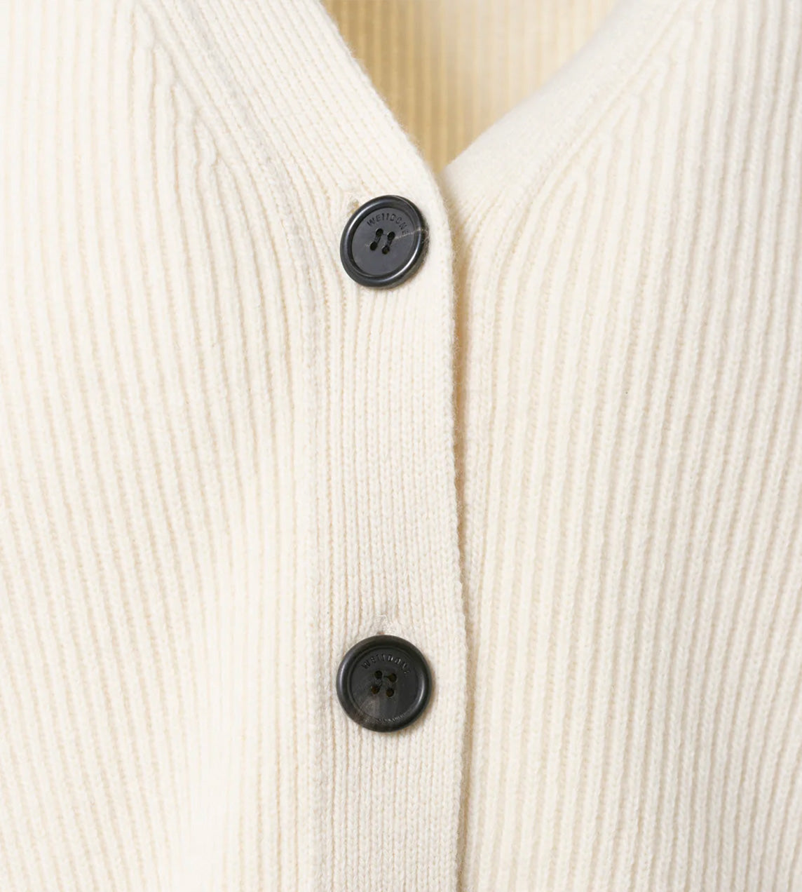 WE11DONE - Logo Patch Short Cardigan Ivory – WDLT117