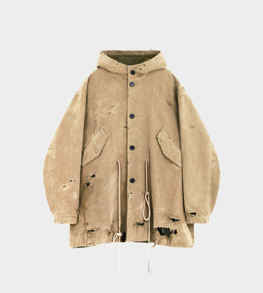 WE11DONE - Faux Fur Field Parka Beige