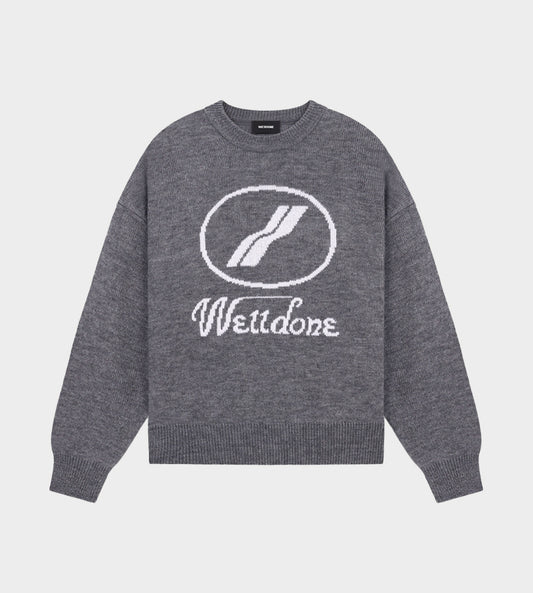WE11DONE - Logo Jacquard Sweater Grey