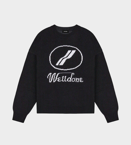 WE11DONE - Logo Jacquard Sweater Black