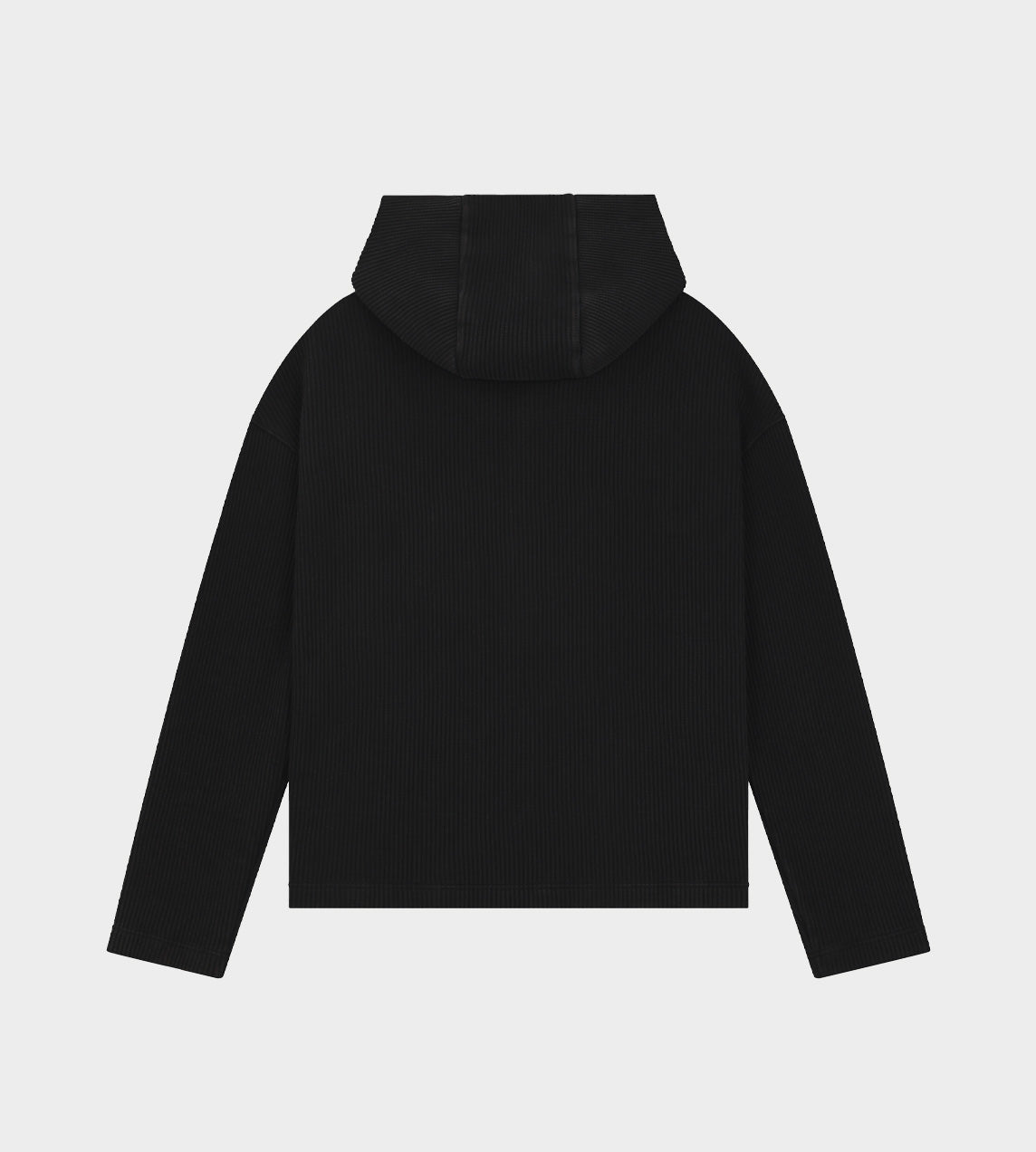 WE11DONE - Waffle Zip Up Hooded Sweatshirt Black