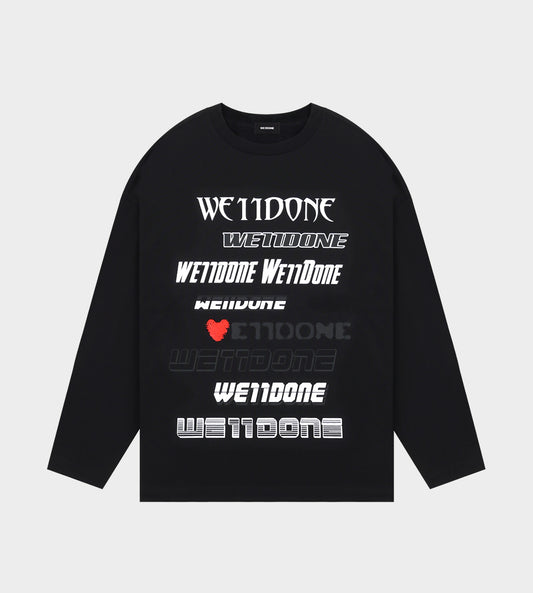 WE11DONE - Love Logo LS T-shirt Black