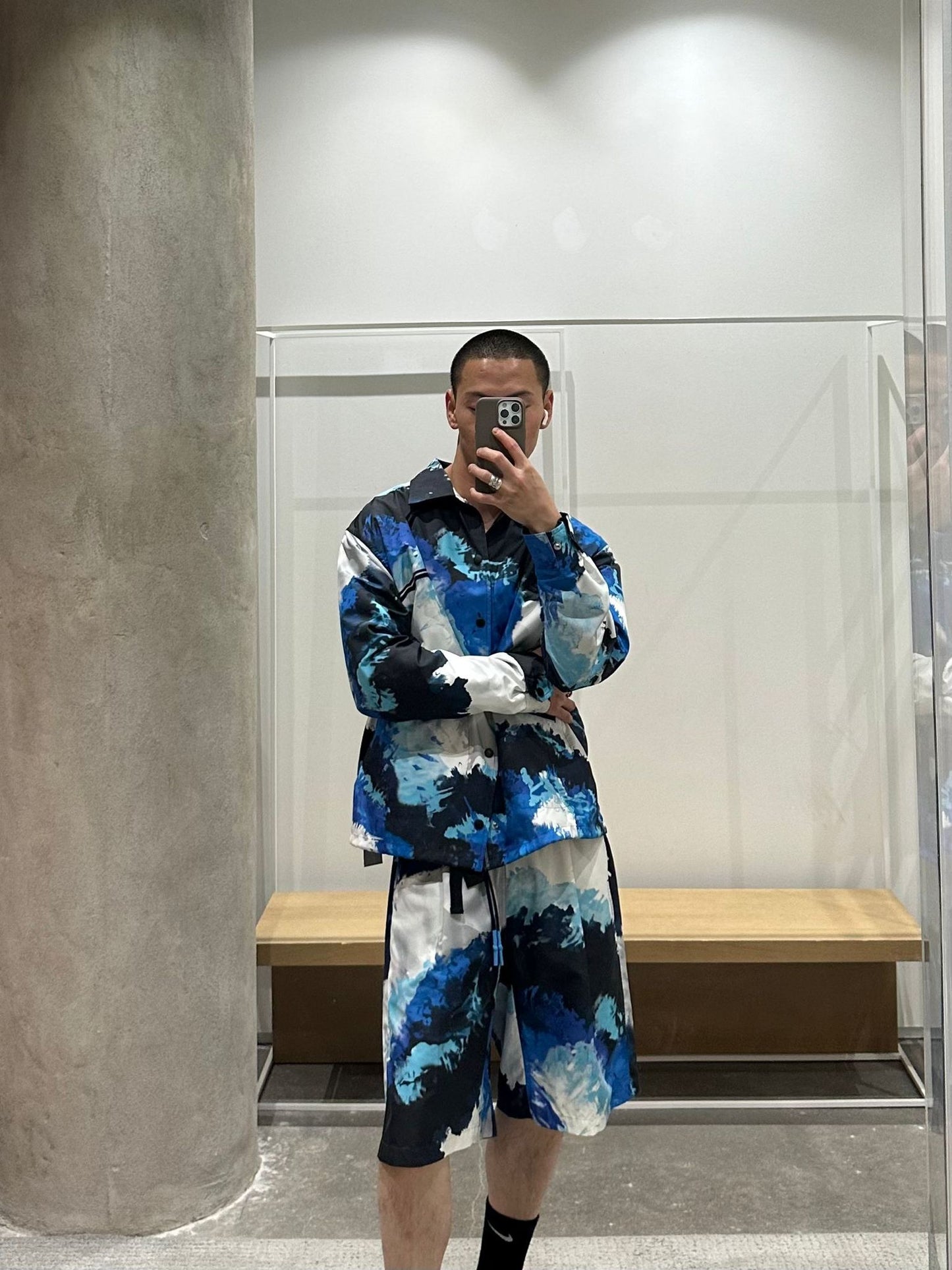 Toga Virilis - Tie Dye Baseball Jacket