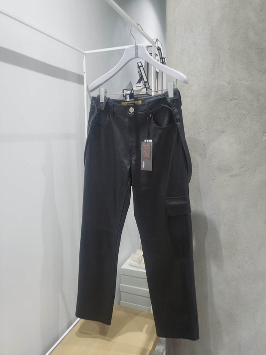System - Leather Cargo Pants