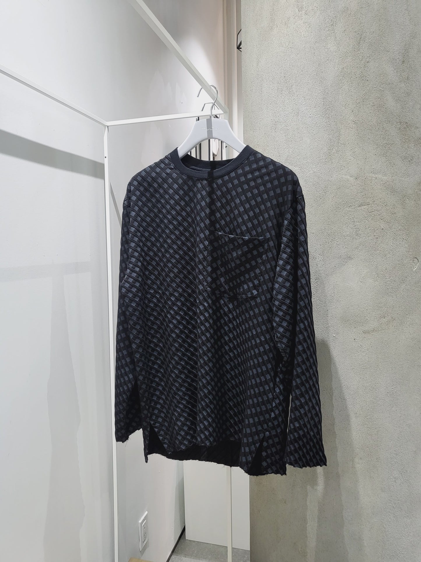 Song For The Mute - Diamond Check Pullover Black/Midnight