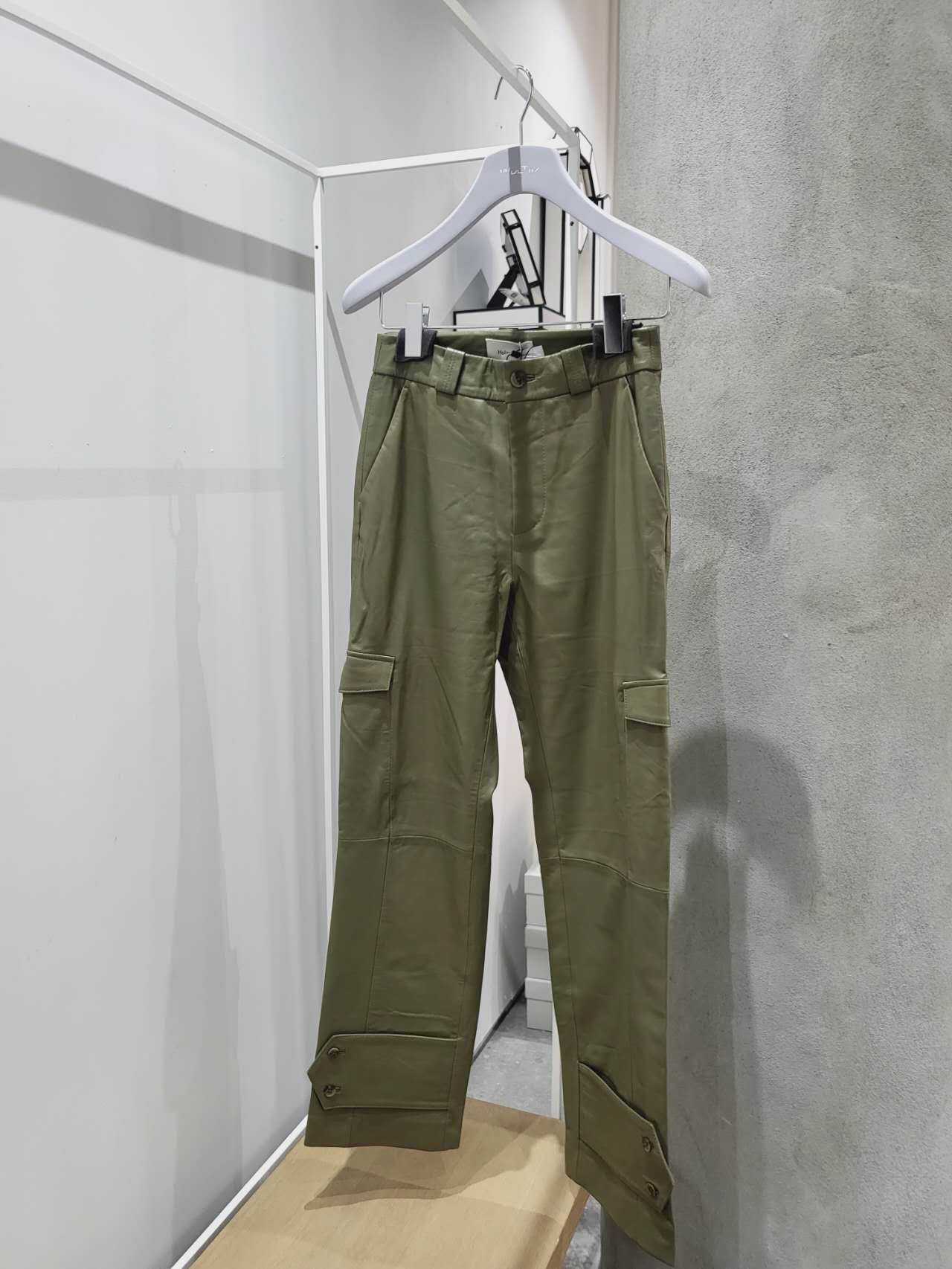 Holzweiler - Dunder Leather Trouser Moss Green