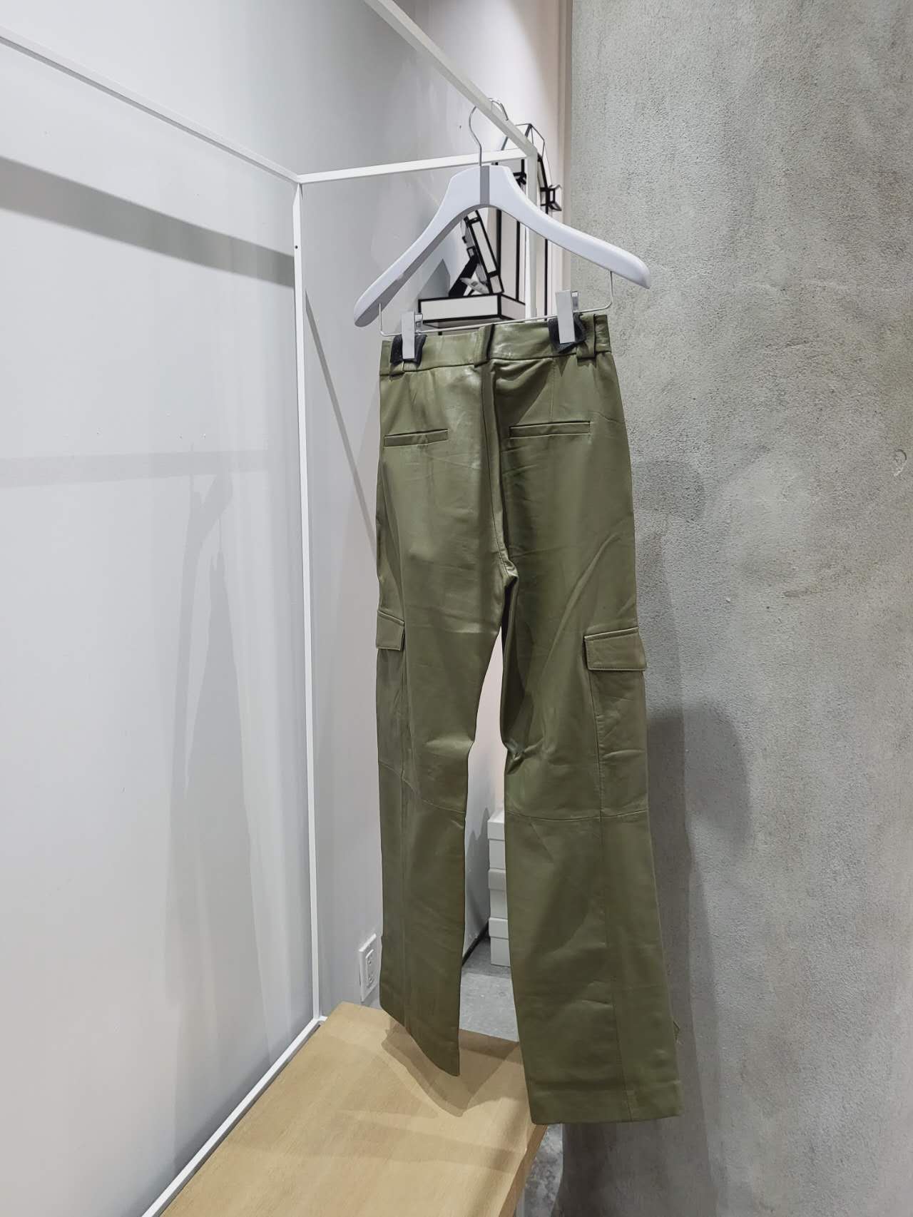 Holzweiler - Dunder Leather Trouser Moss Green