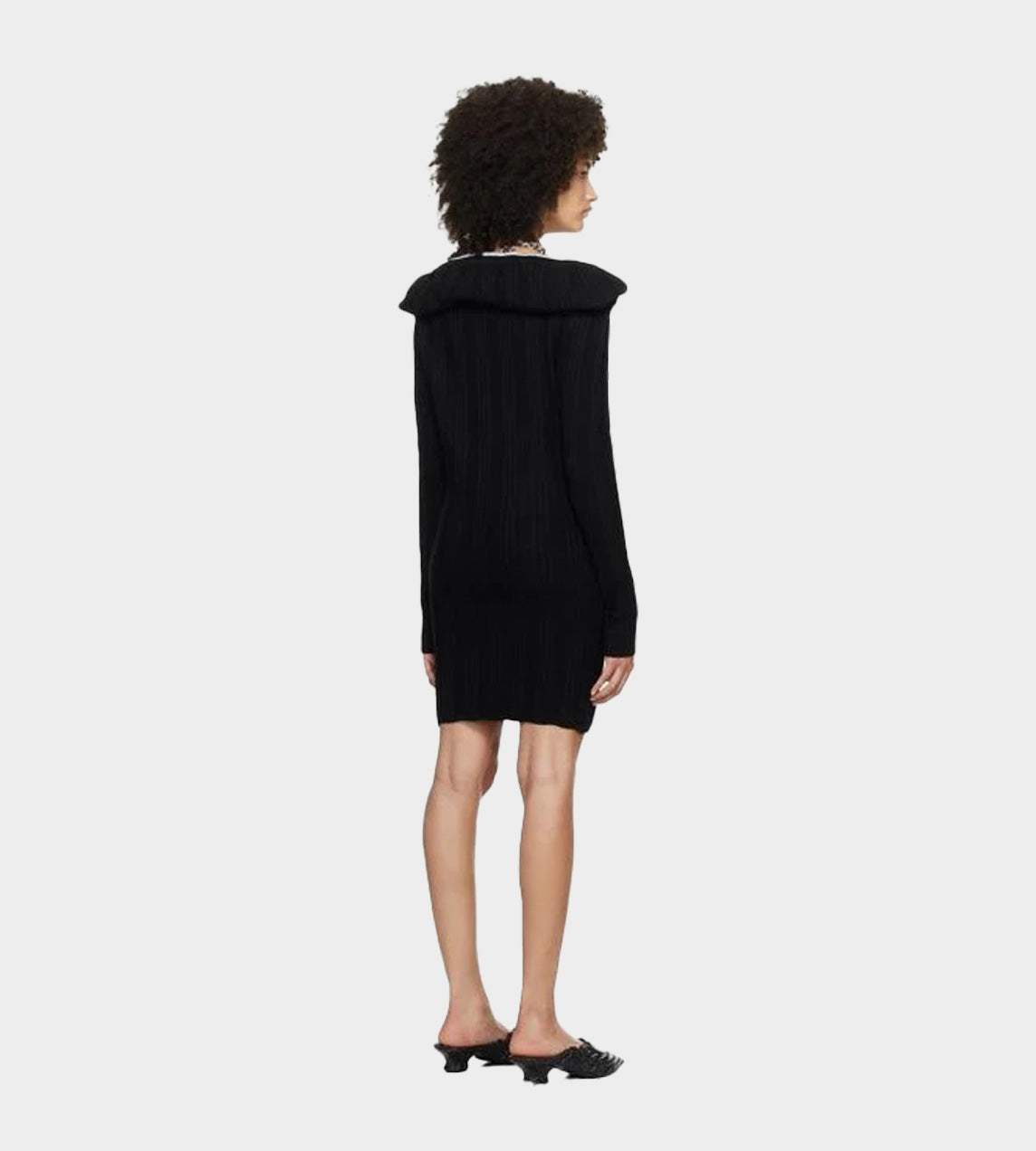 Y/Project - Ruffle Necklace Knit Mini Dress Black