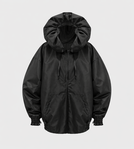 Yume Yume - Nylon Zip-up Coat Black