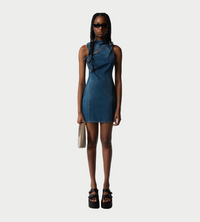 COPERNI - Denim Flower Mini Dress Blue