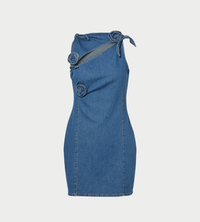 COPERNI - Denim Flower Mini Dress Blue