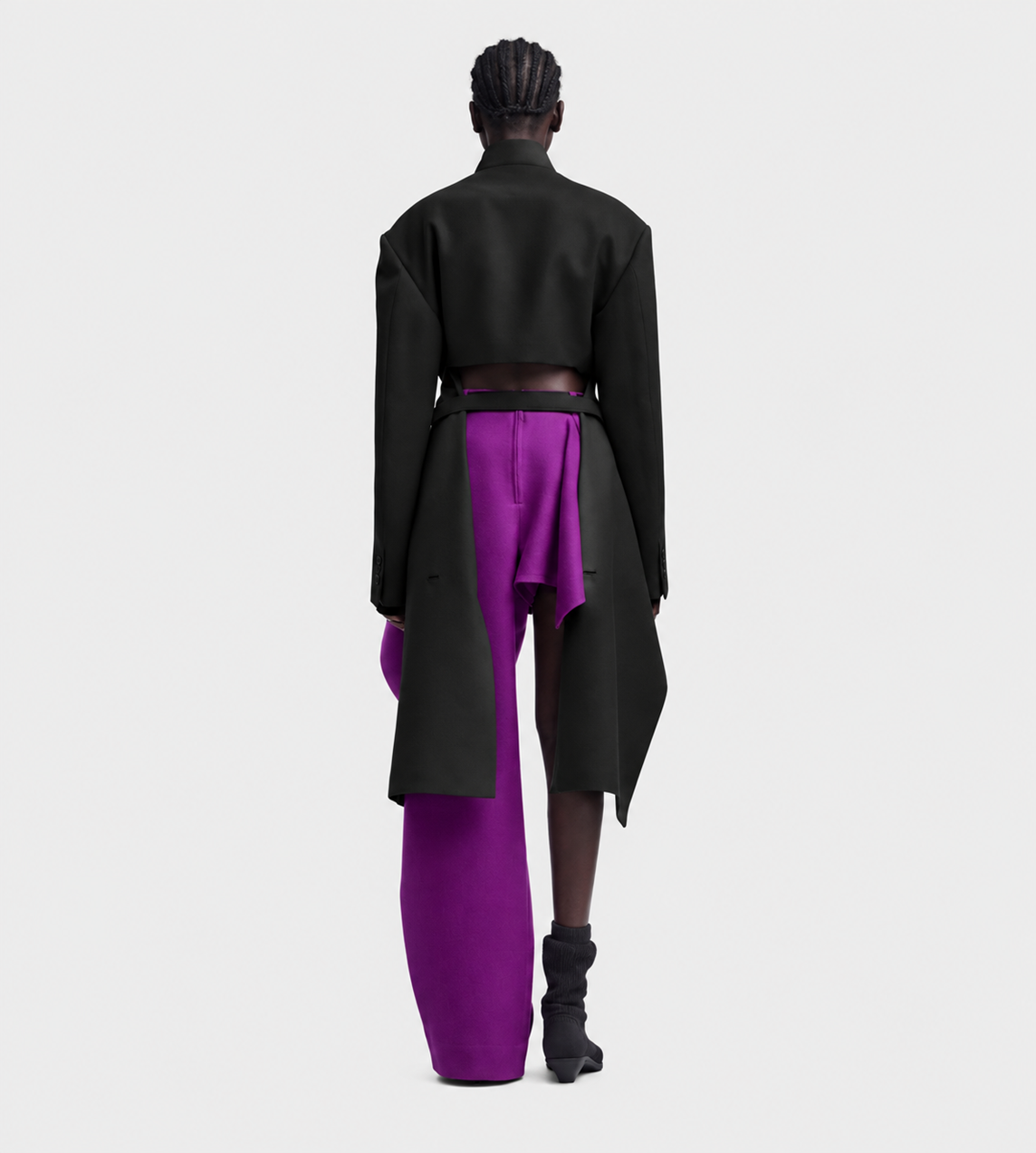 ISSEY MIYAKE - CALLIGRAPH Asymmetric Wool Jacket Blk