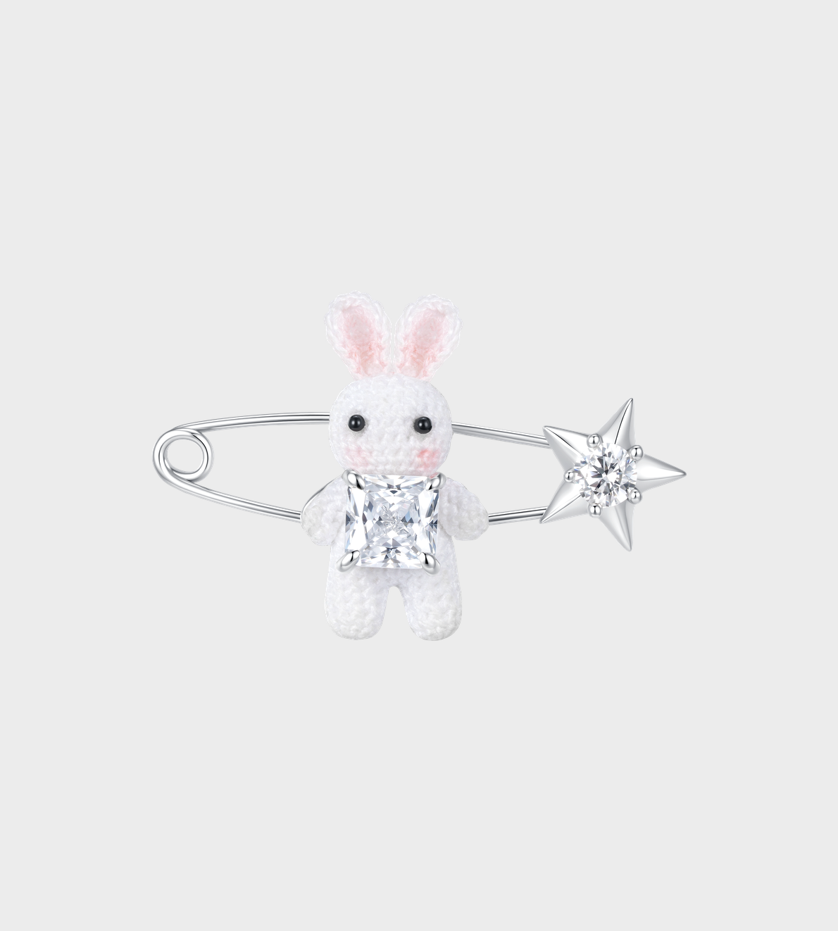 YVMIN - Woven Mini Rabbit Star Pin White