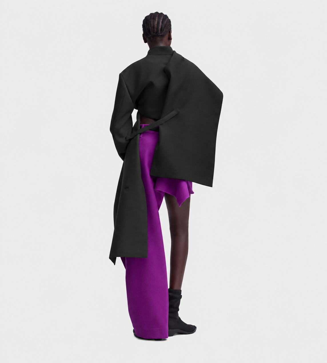 ISSEY MIYAKE - CALLIGRAPH Asymmetric Wool Jacket Blk