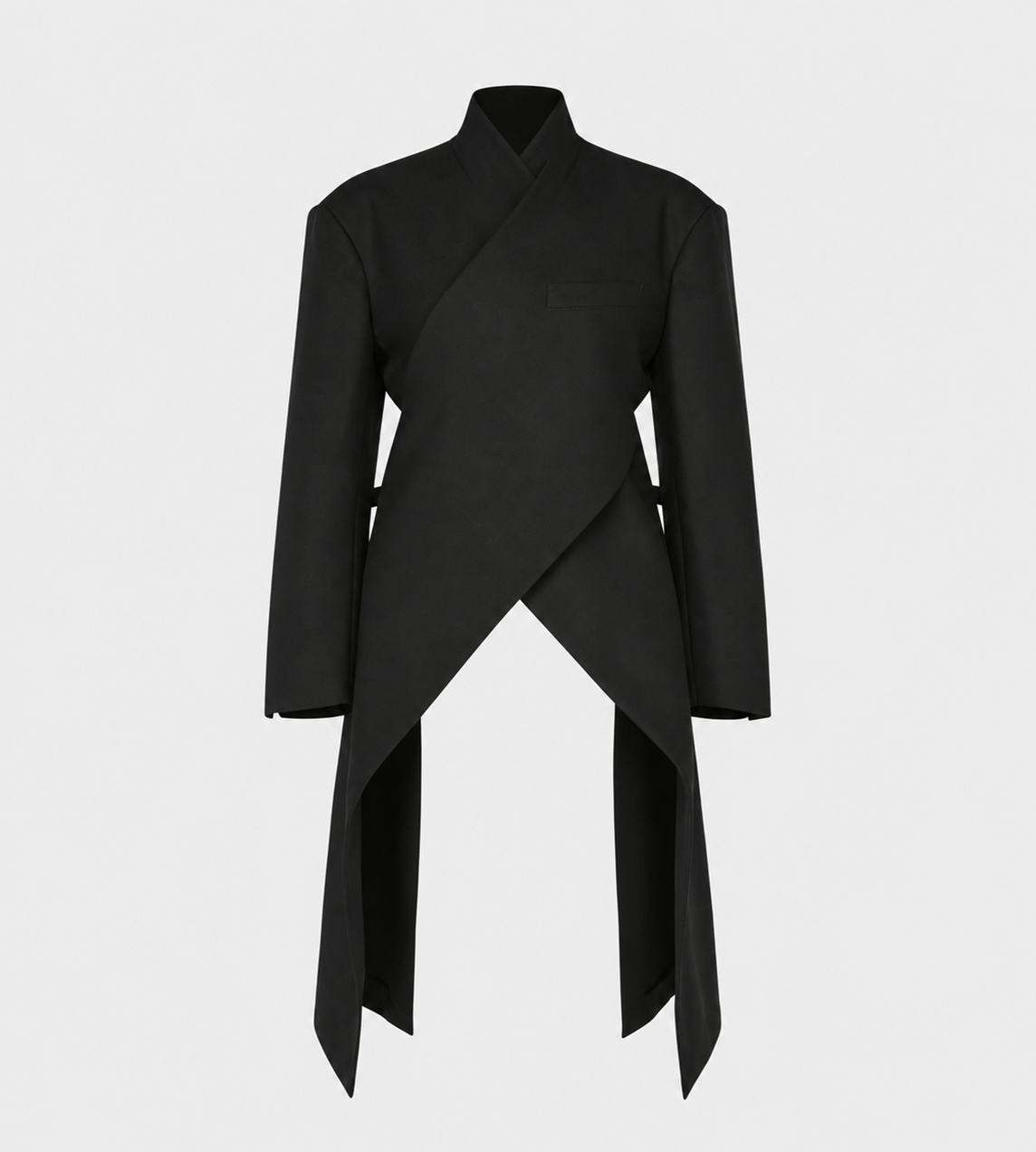 ISSEY MIYAKE - CALLIGRAPH Asymmetric Wool Jacket Blk