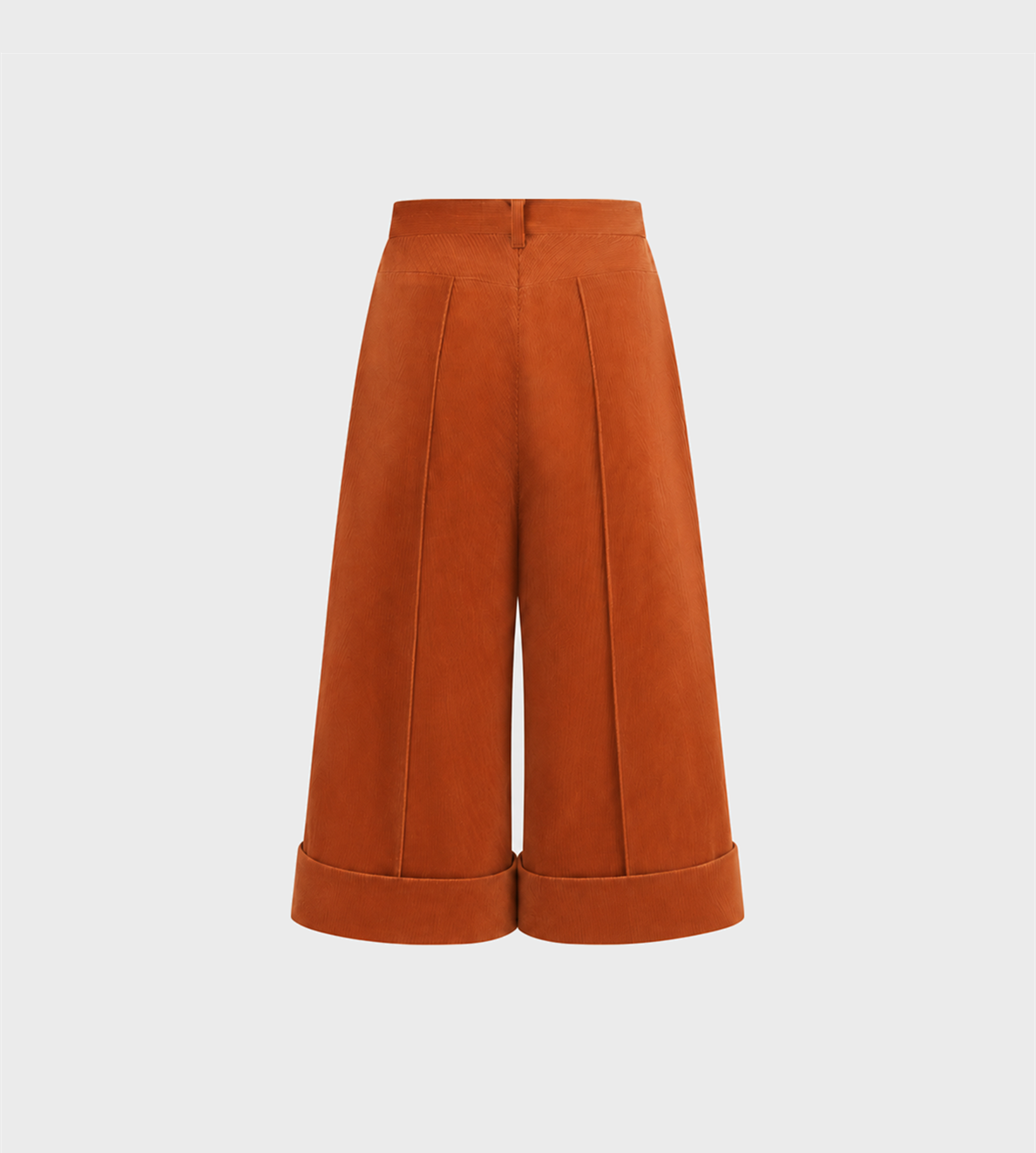 Corduroy Cropped Trousers Orange