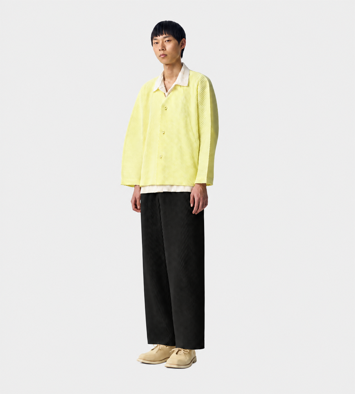 HOMME PLISSE ISSEY MIYAKE - SLASH straight Pants Blk