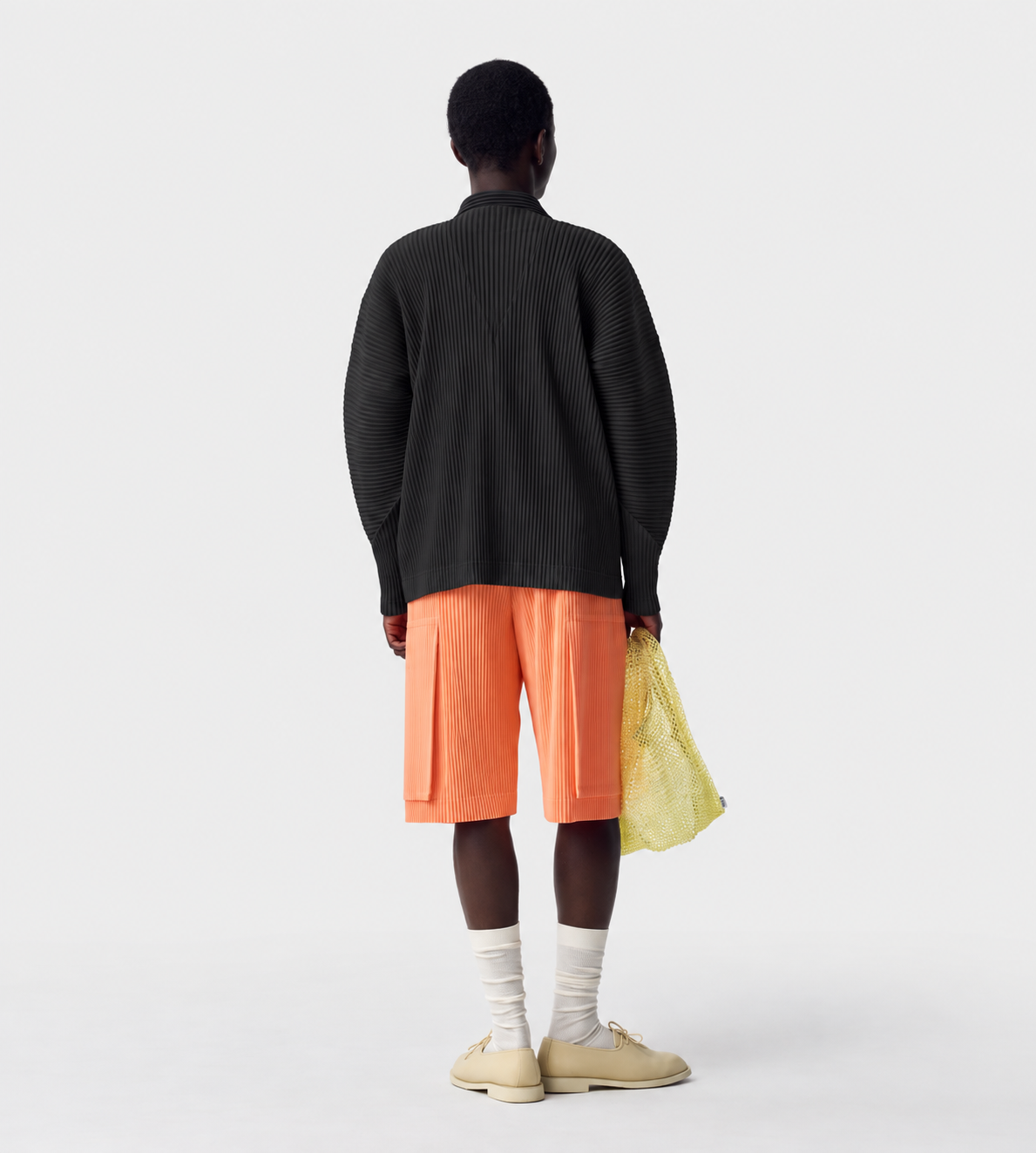 HOMME PLISSE ISSEY MIYAKE - Light & Shadow Pleated Cardigan Blk
